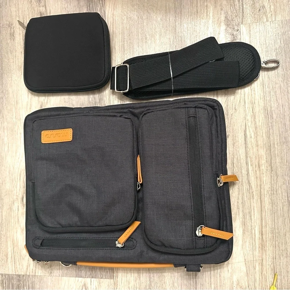 MOSISO 360 Protective Laptop Shoulder Bag Black